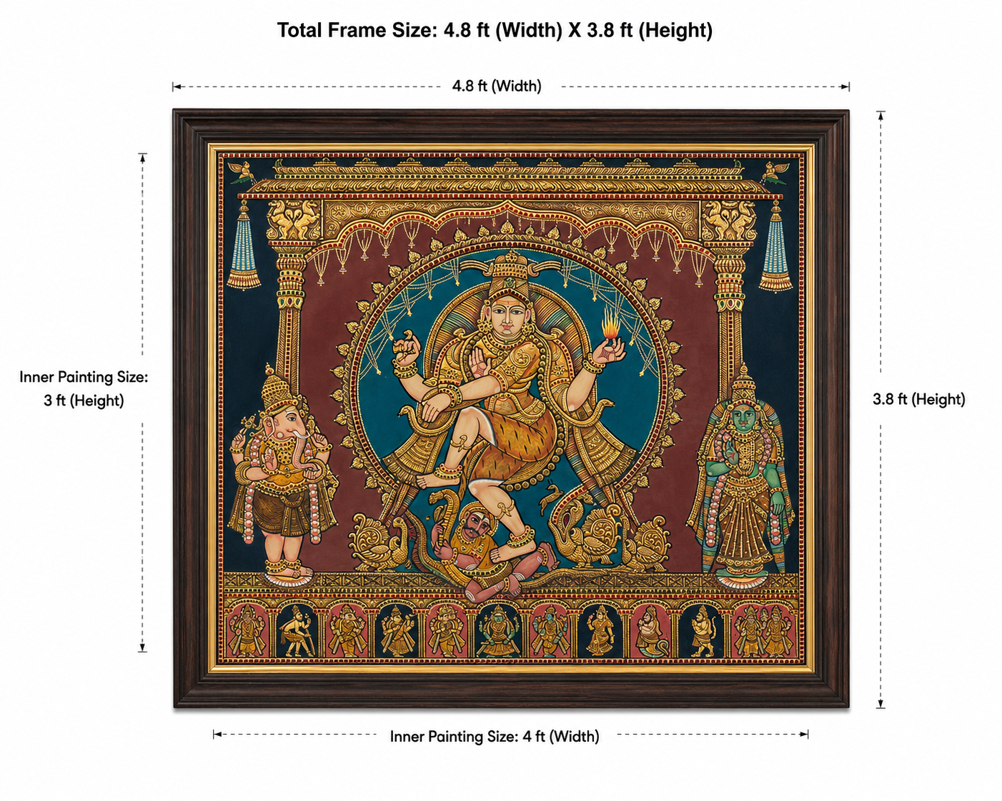 Shiva Tandavam Tanjore Painting