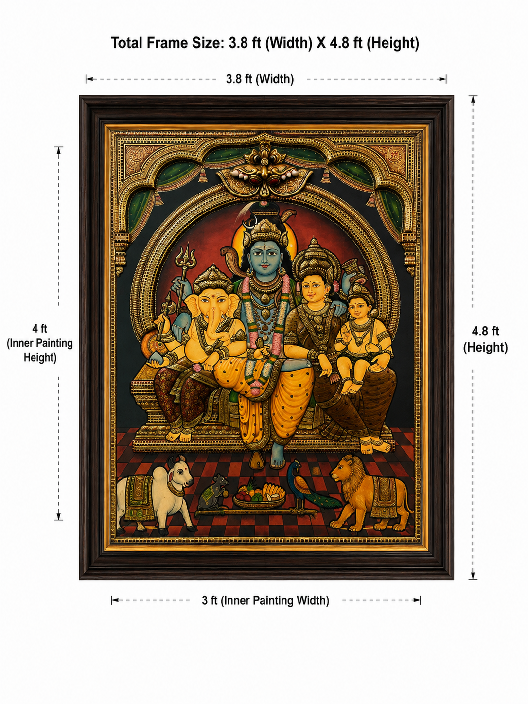 Divine Shiva Family Tanjore