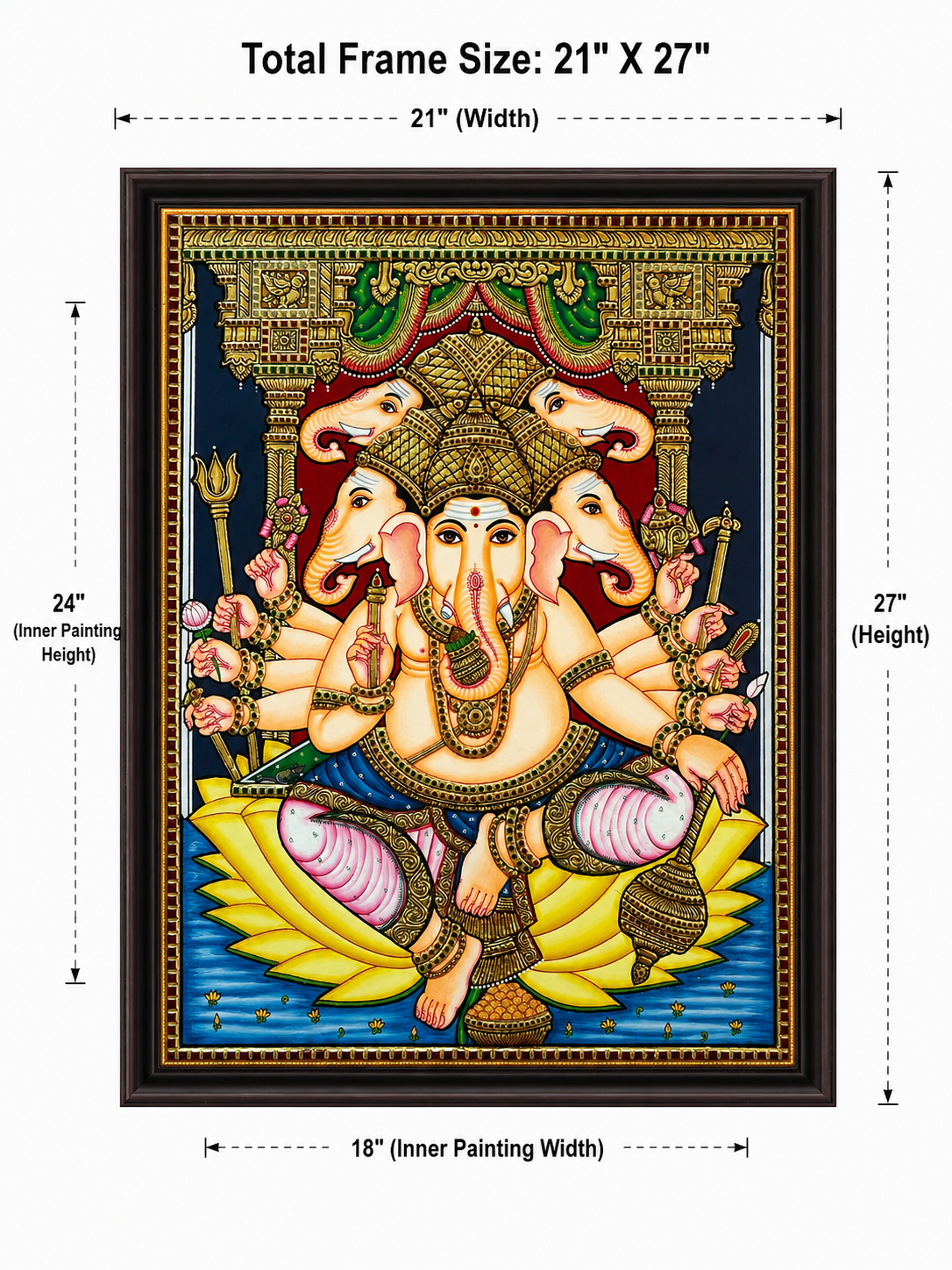 Panchamukhi Ganesha Tanjore