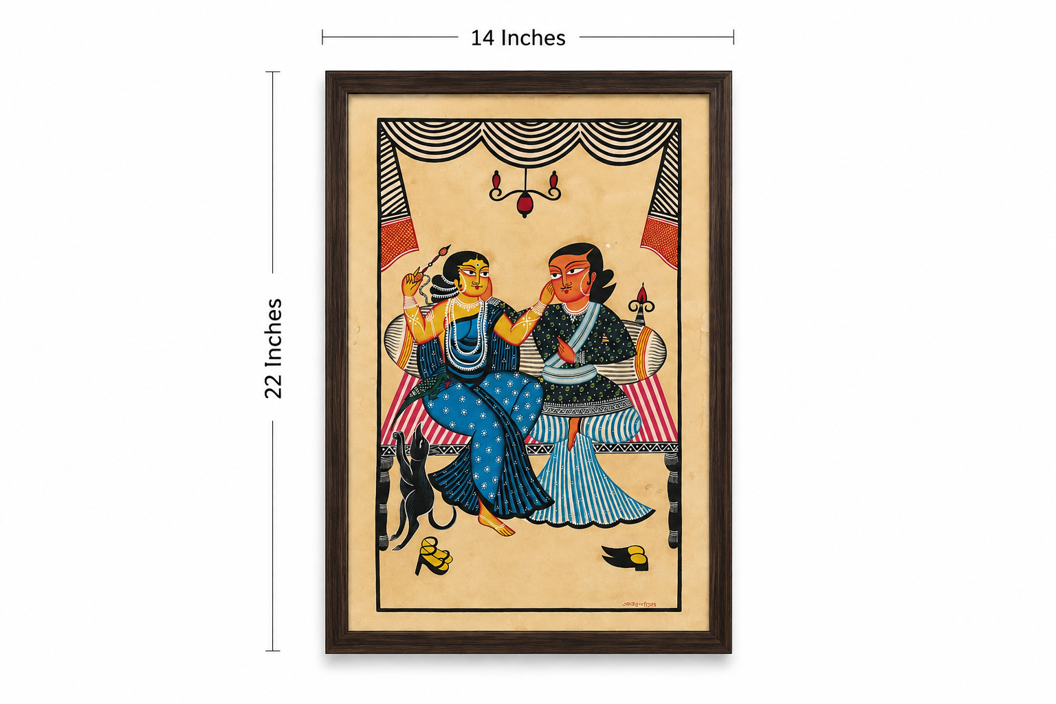 Divine Affection Kalighat Pattachitra