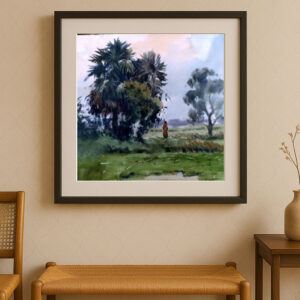 Banglar Khet – Watercolor Landscape Painting (A3)