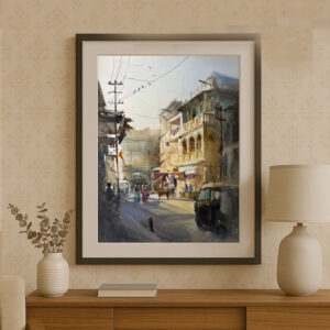 Banglar Janopad – A3 Watercolor Painting by Ranjan Kurmi