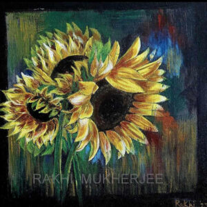 "Golden Gaze" – Handcrafted Acrylic Painting by Rakhi Mukherjee