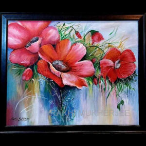 Blooming Grace – Floral Acrylic Painting by Rakhi Mukherjee