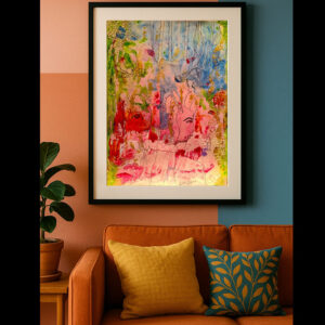 Different World – Abstract Portrait Acrylic on Paper [unframed]