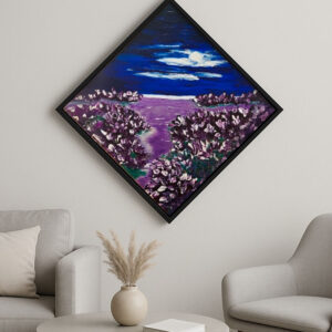 Moonlit Lavender Dreams – Acrylic Canvas Art by Samhita Bhowmik