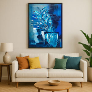 : Divine Blue – Vibrant Still Life by Samhita Bhowmik
