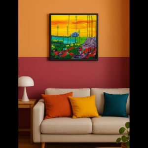"Rainbow garden" – Vibrant Landscape by Samhita Bhowmik