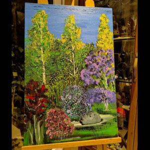 "The Flower" – Lush Garden by Samhita Bhowmik [acrylic on canvas]