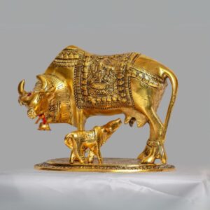 Kamadhenu Cow with Calf – Brass Idol