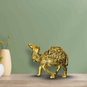Camel Figurine in Brushed alloy metal