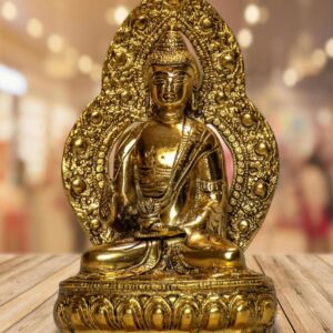 BuddhaIdol in Golden alloy Metal – Meditation Masterpiece
