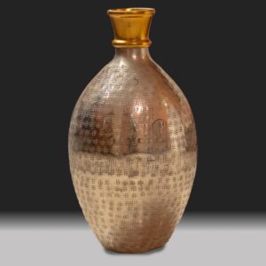 Vase with Antique and Shining Metal Finish