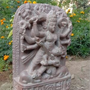 Soapstone Carving - Goddess Durga Slaying Mahishasura