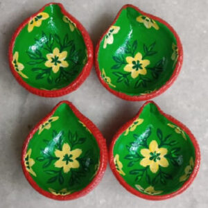 Green Grace Diyas – “Hope in Every Hue” (Set of 4)