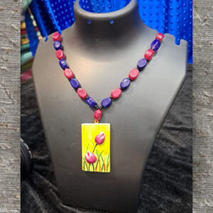 BloomCraft Painted Locket Necklace