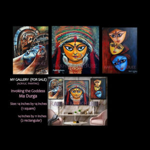 Invoking the Goddess Maa Durga (Set of 3) by Rakhi Mukherjee