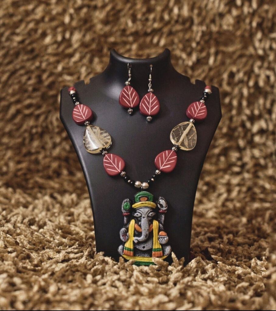 Handcrafted Lord Ganesha Terracotta Necklace Set