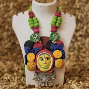 Handcrafted Devi Face Fabric Necklace
