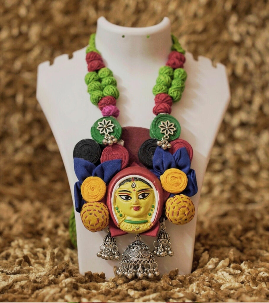 Handcrafted Devi Face Fabric Necklace