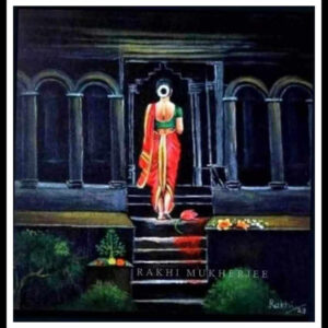 Silent Steps – Mixed Media Painting by Rakhi Mukherjee
