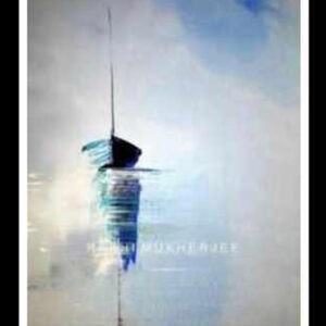 Solitary Drift – Hand-painted Acrylic Boat Canvas