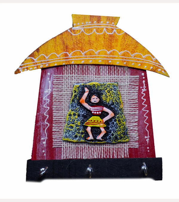 Handcrafted Bengal Hut Wall Hanging with Tribal Lady – Jute art