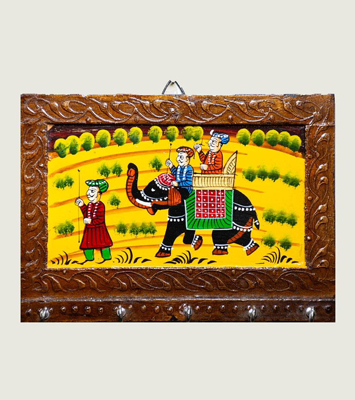 Wooden Dhola Maru Key Holder
