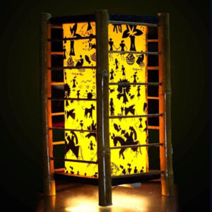 Tribal Glow Bamboo Warli Lamp