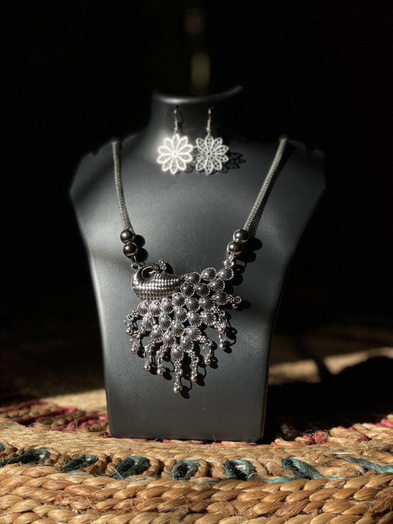 Dancing Peacock Pendant Set