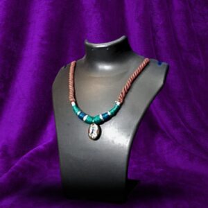 Boho Charm Thread Necklace with Painted Pendant
