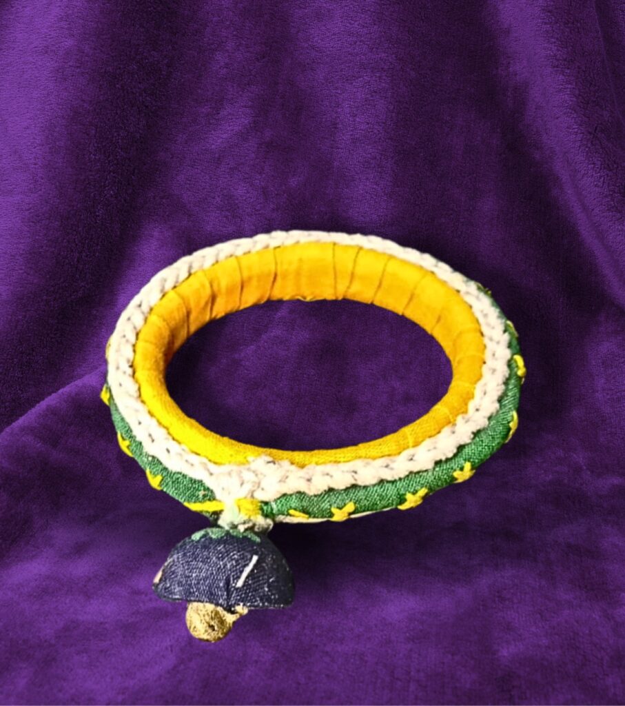 Handcrafted Festive Ghungroo Bangle – Yellow Green Harmony