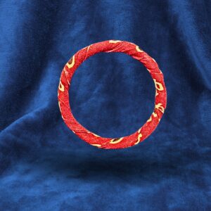 Rustic Charm Brick Fabric Bangle – Handcrafted Elegance