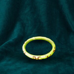 Lime Aura Fabric Bangle – Artfully Hand-Painted Elegance