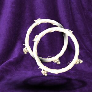 Panch Mishali White Jhumko Fabric Bangle