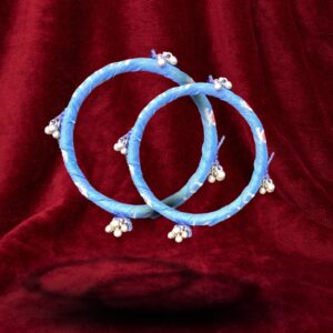 Panch Mishali Blue Jhumko Fabric Bangle