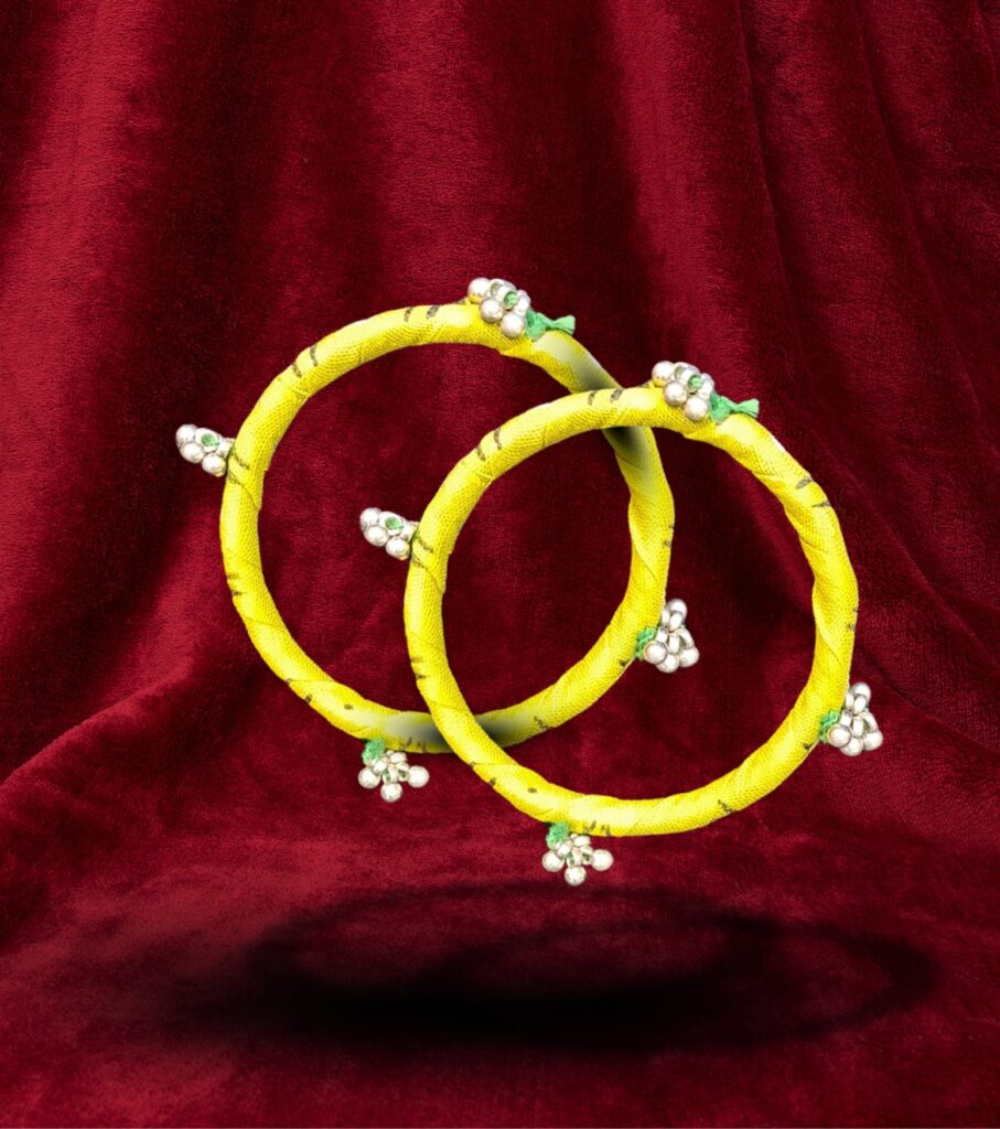 Kaaner Kotha – Bell-Charm Fabric Bangle from Panch Mishali