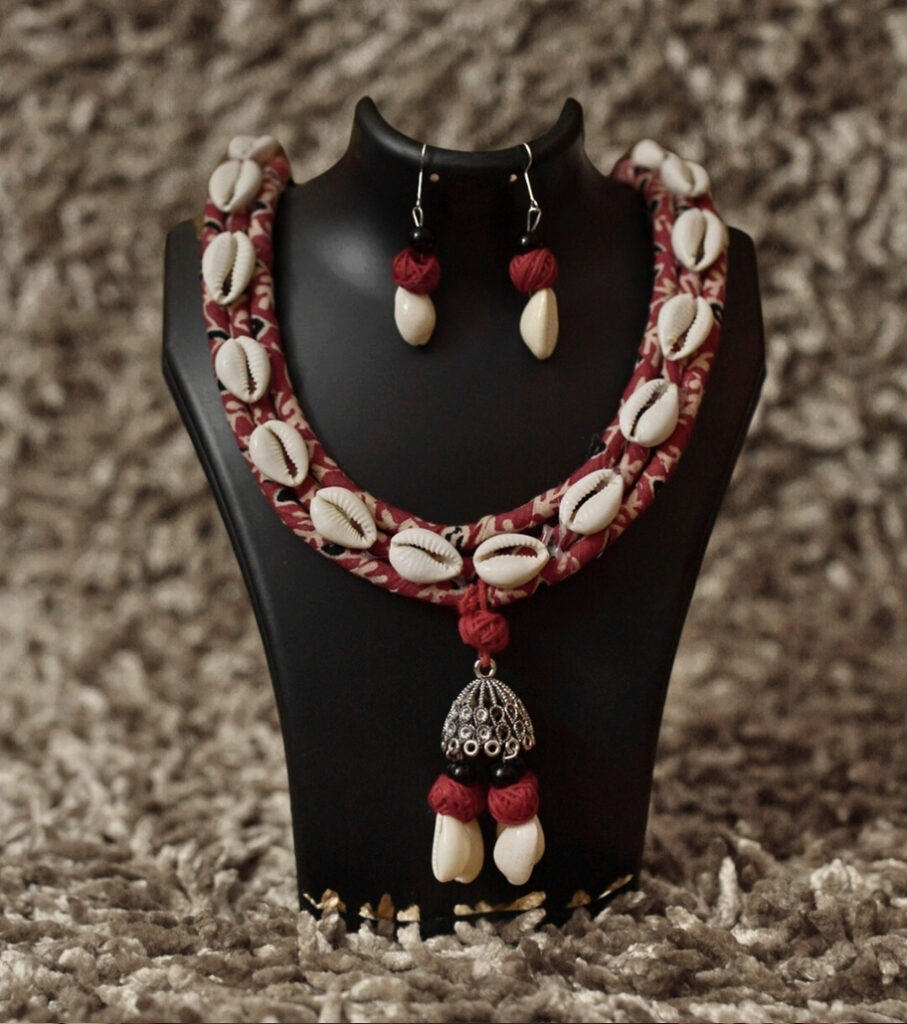Cowrie Charm Tribal Necklace Set