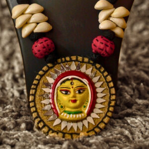 Devi Face Cowrie Fusion Necklace Set