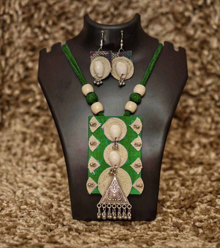 Tribal Essence Jute Cowrie Necklace Set