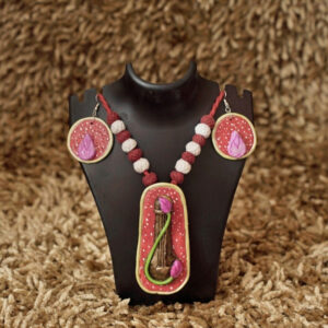 Divine Bloom Shivling Necklace Set – Red Edition