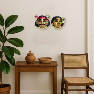 Raahr Bangla Shonar Juti – Golden Tribal Couple Masks