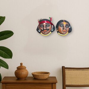 Raahr Bangla Lal-Shobuj Juti – Rustic Folk Couple Masks