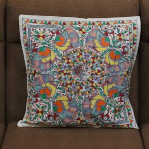 Madhubani Harmony Birds Cushion Cover