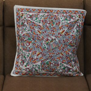 Madhubani Starbirds Cushion Cover