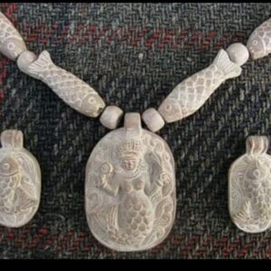 Soapstone Carving - Mermaid Pendant Set Matsyakanya