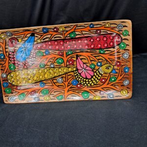 Peacock Parade – Handcrafted Wooden Tray