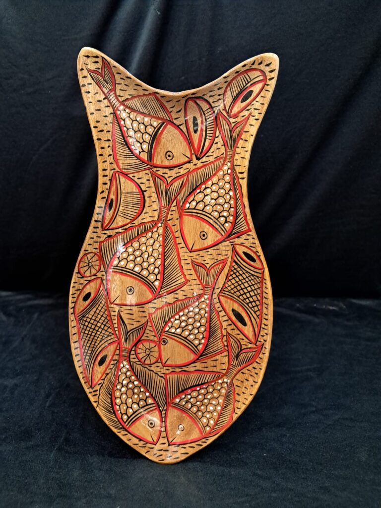 School of Grace – Fish-Shaped Wooden Tray