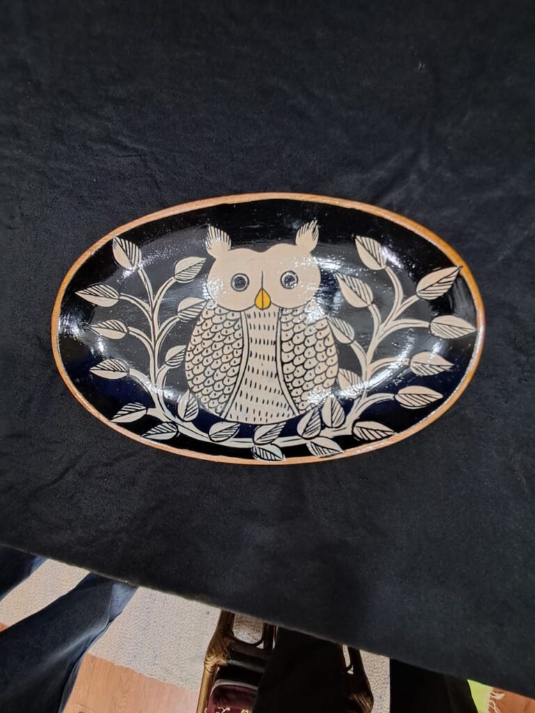 Night Watch – Oval Wooden Owl Tray