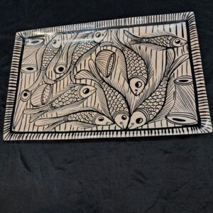 Monochrome Marine – Rectangular Wooden Fish Tray